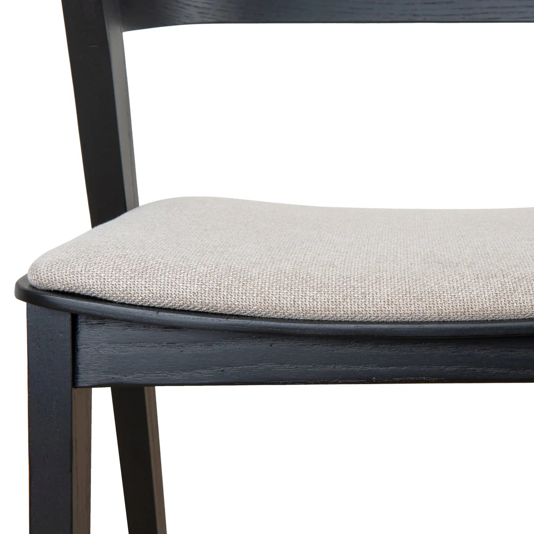 Black Dining Chair - Grey Seat (Set of 2)