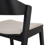 Black Dining Chair - Grey Seat (Set of 2)