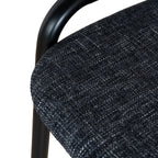 Fabric Dining Chair - Dark Grey with Rattan Back (Set of 2)
