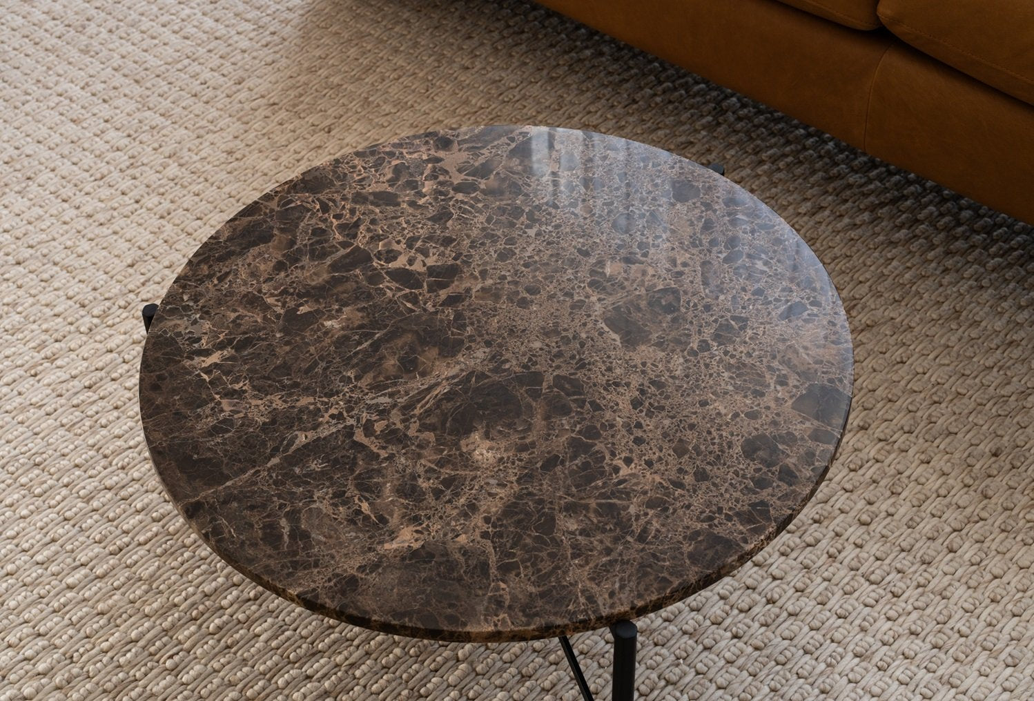 Nimes Coffee Table - Dark Emperador & Black Powder Coat