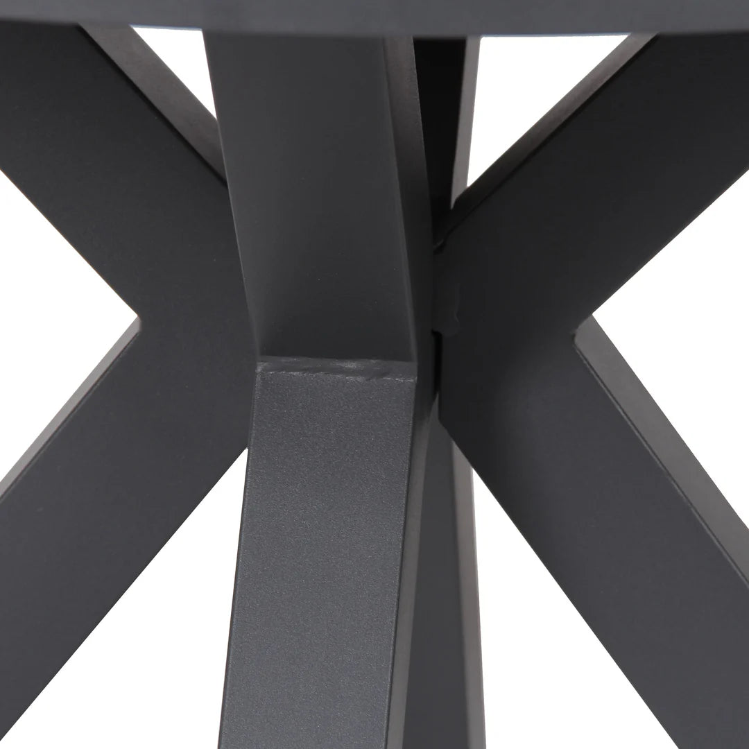 90cm Round Charcoal Outdoor Dining Table - Natural