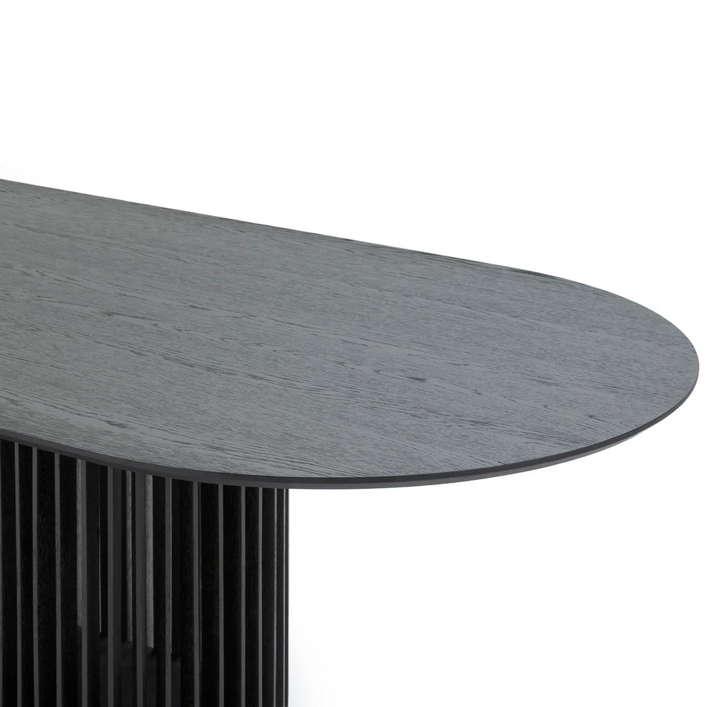 2.8m Oval Dining Table - Black Stain