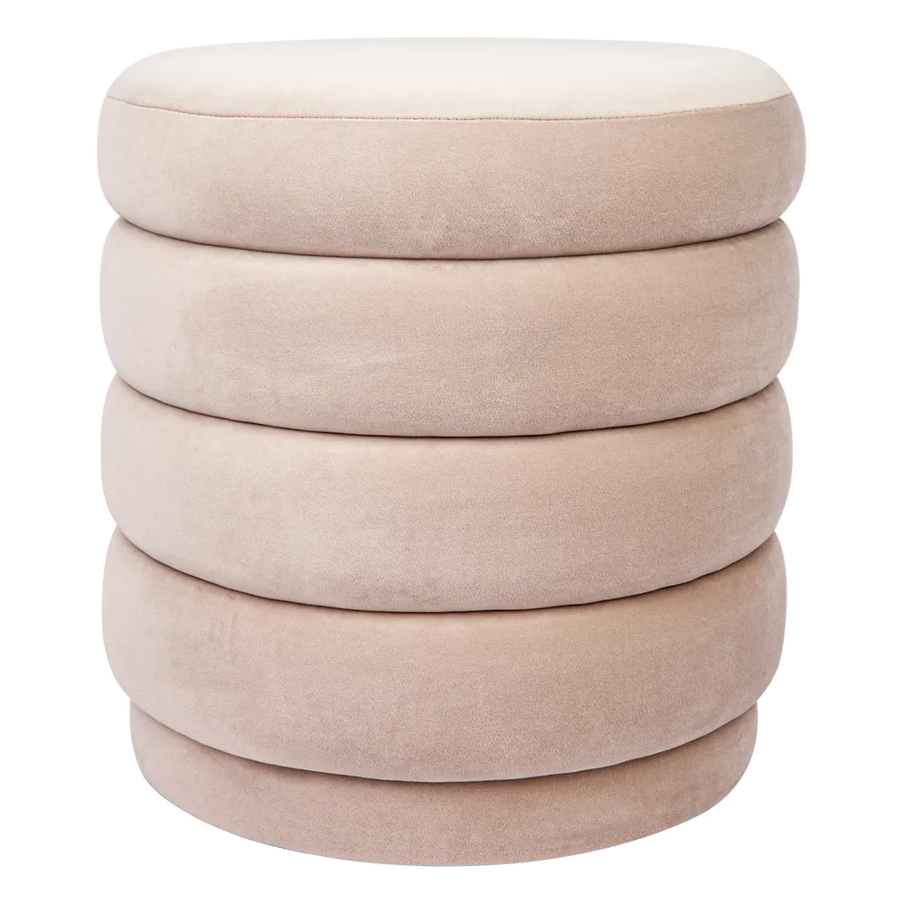 Devon Stool - Nude Velvet