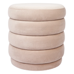 Devon Stool - Nude Velvet
