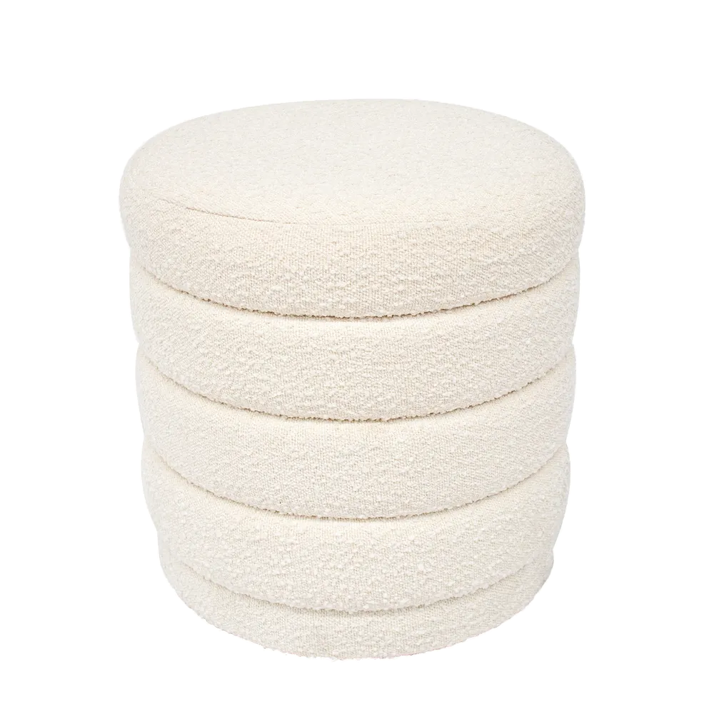 Devon Stool - White Boucle