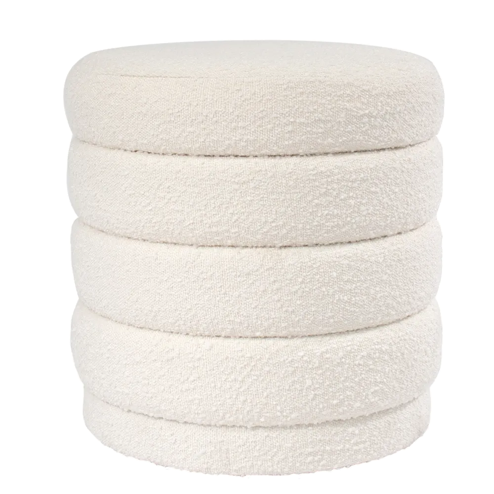Devon Stool - White Boucle