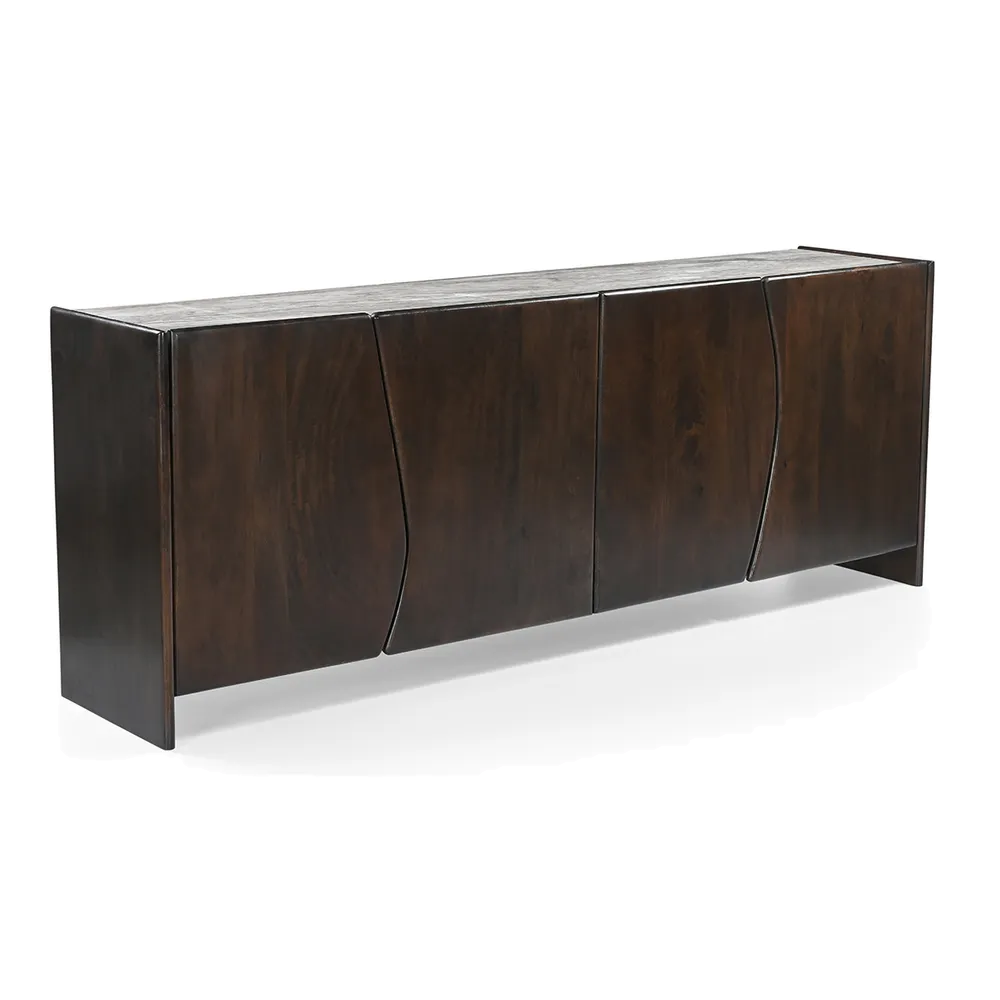 Eldridge River Brown Marble Buffet - Dark Walnut