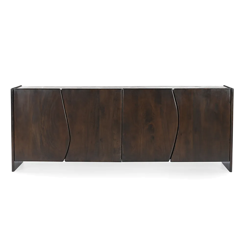 Eldridge River Brown Marble Buffet - Dark Walnut