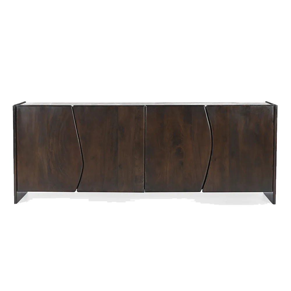 Edwin River Brown Marble Buffet - Dark Walnut