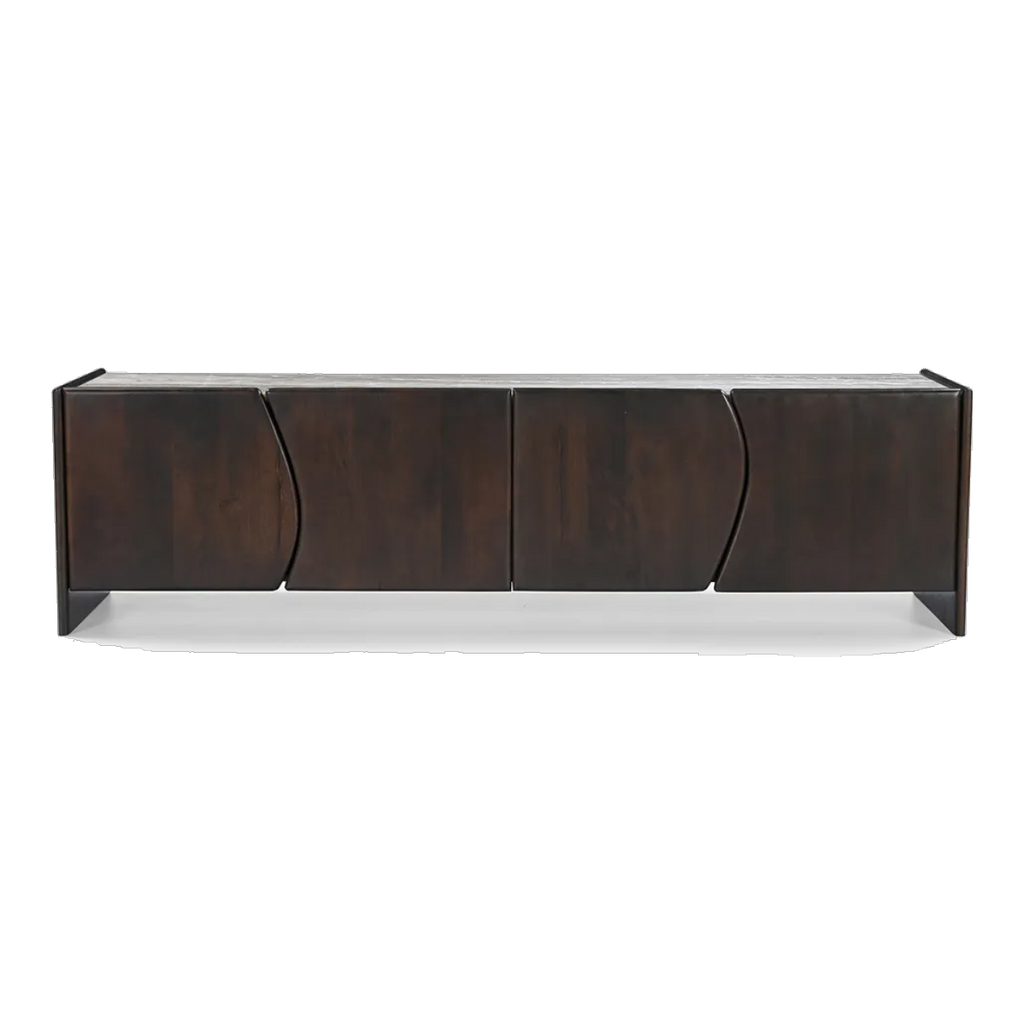 Edwin River Brown Marble Entertainment Unit - Dark Walnut