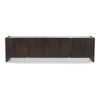 Edwin River Brown Marble Entertainment Unit - Dark Walnut