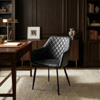Arco PU Leather Dining Chair with Metal Legs - Cream