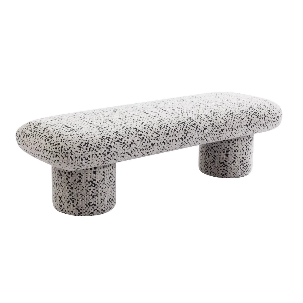 Elsworth Bench Ottoman - Charcoal Jacquard