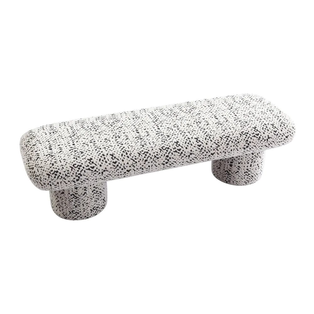Elsworth Bench Ottoman - Charcoal Jacquard