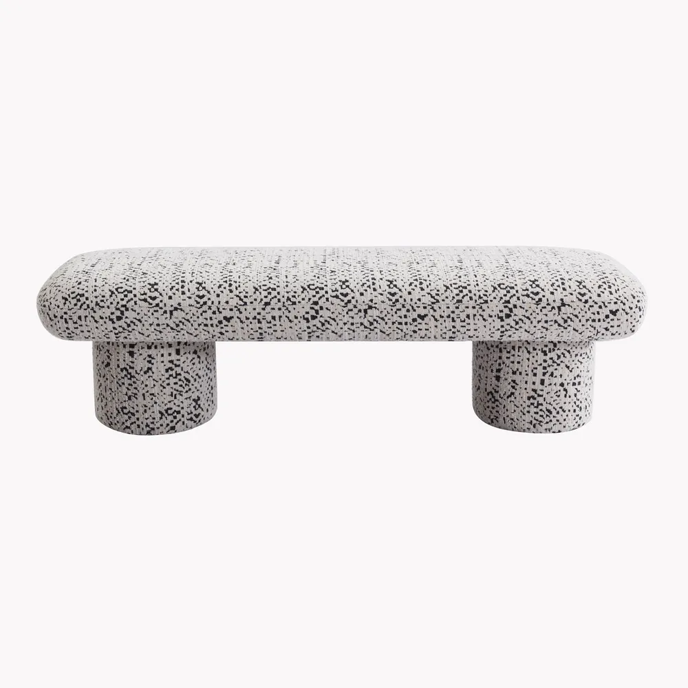 Elsworth Bench Ottoman - Charcoal Jacquard