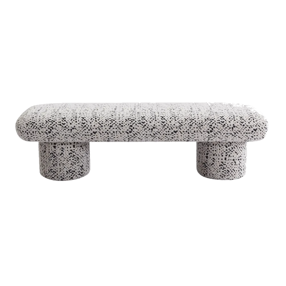 Eleanor Bench Ottoman - Charcoal Jacquard