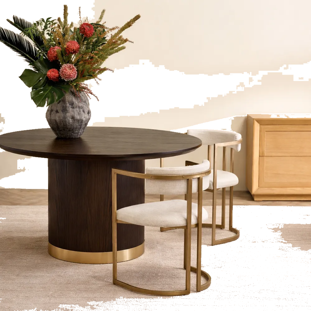Eli Round Dining Table - 1.2m Smoked Oak