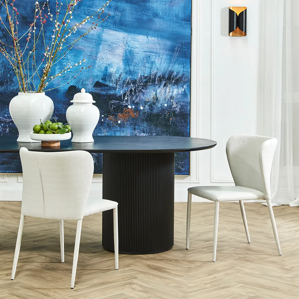 Forrest Dining Chair Set of 2 - Natural w Fabric Legs