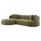 Greenwich Modular 3 Seater Sofa w Left Chaise - Sage Chenille