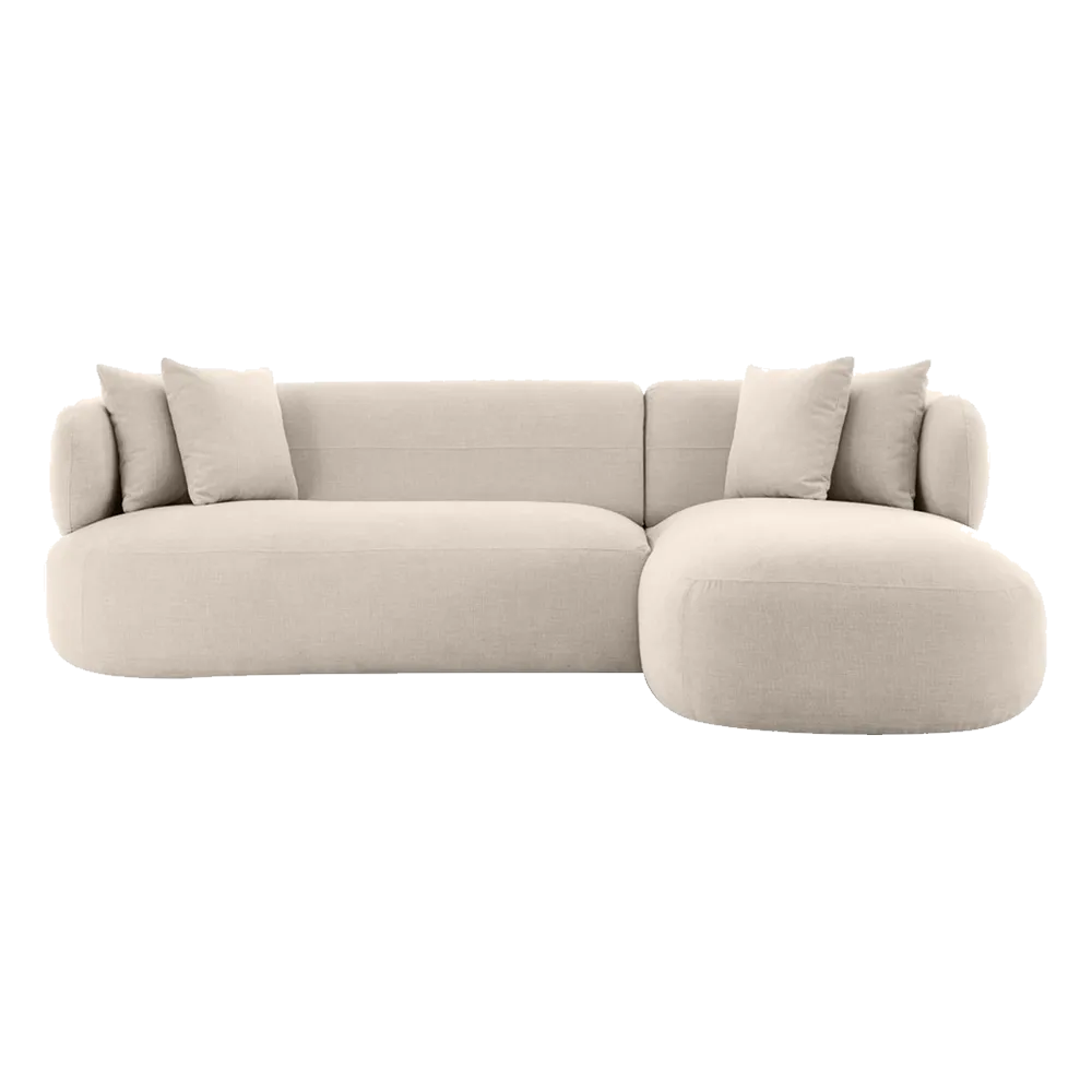 Greenwich Modular 3 Seater Sofa w Right Chaise - Natural Chenille