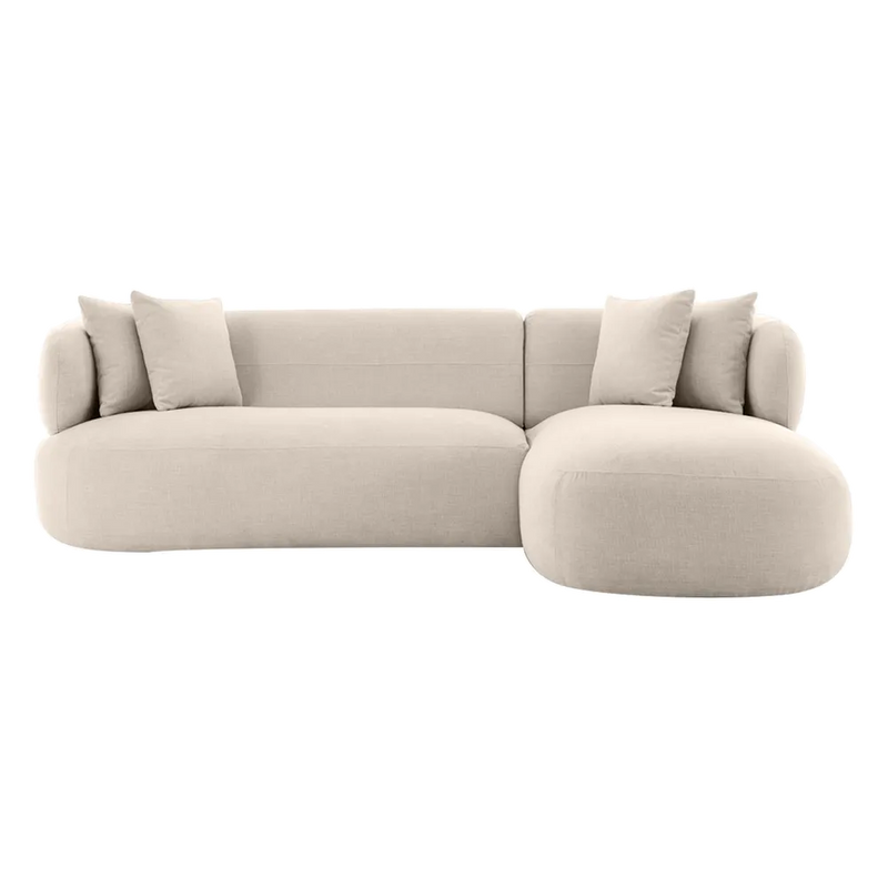 Graystone Modular 3 Seater Sofa w Right Chaise - Natural Chenille