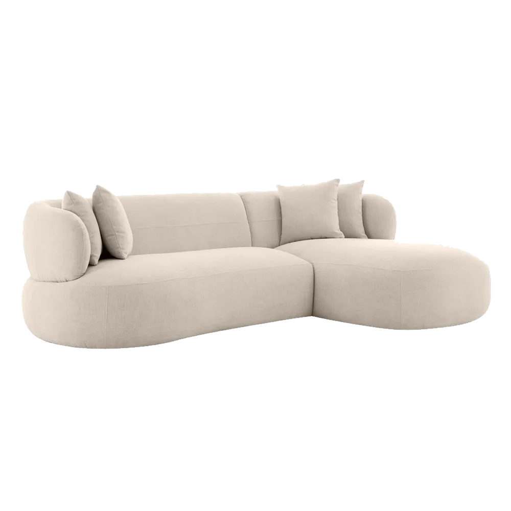 Greenwich Modular 3 Seater Sofa w Right Chaise - Natural Chenille