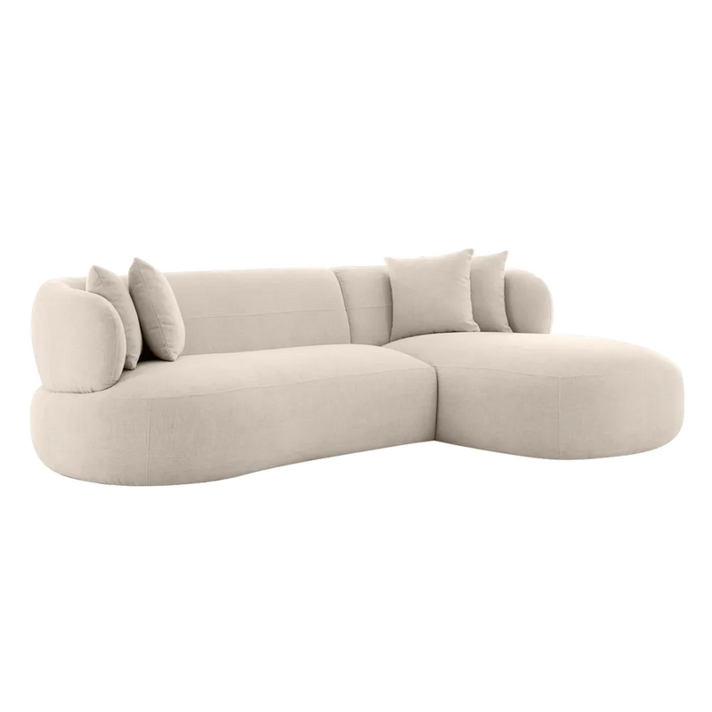Graystone Modular 3 Seater Sofa w Right Chaise - Natural Chenille