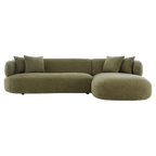 Greenwich Modular 3 Seater Sofa w Right Chaise - Sage Chenille