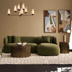 Greenwich Modular 3 Seater Sofa w Right Chaise - Sage Chenille