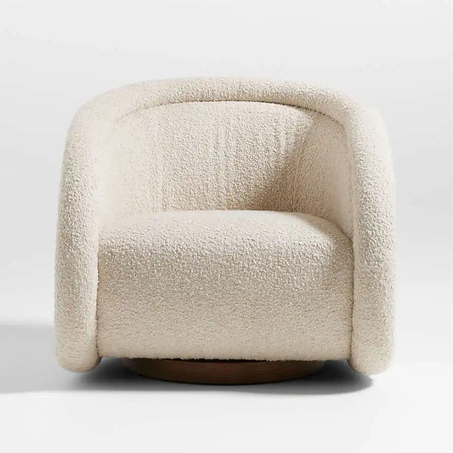 Serene Swivel Bouclé Accent Chair in oatmeal