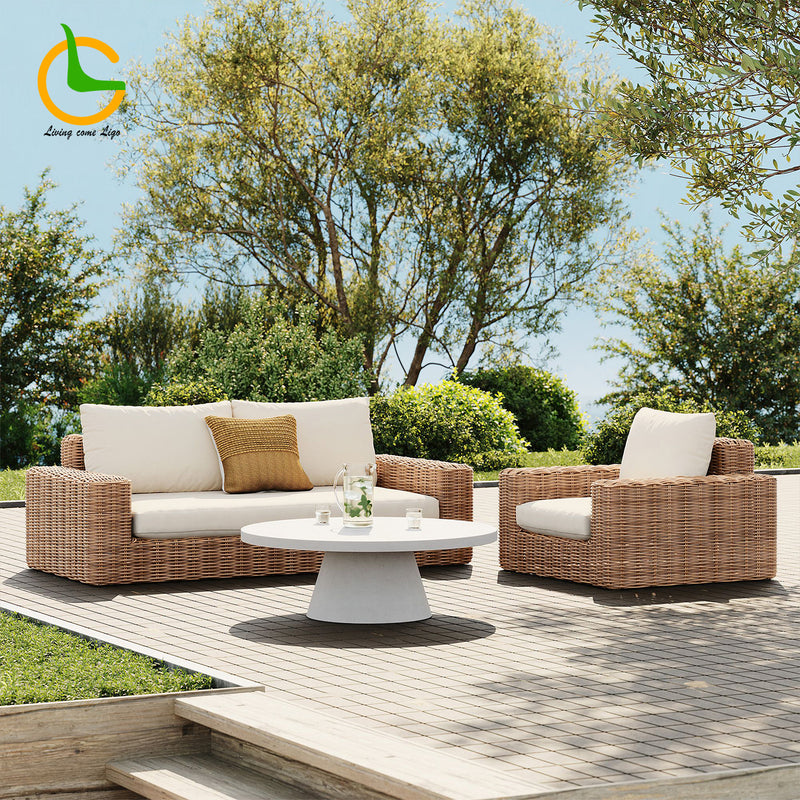 Riviera Rattan Outdoor Lounge Set — Natural