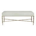 Hacienda Antique Gold Iron Bench Ottoman - Speckle Ecru