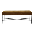 Hacienda Black Iron Bench Ottoman - Butterscotch