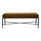 Hacienda Black Iron Bench Ottoman - Butterscotch