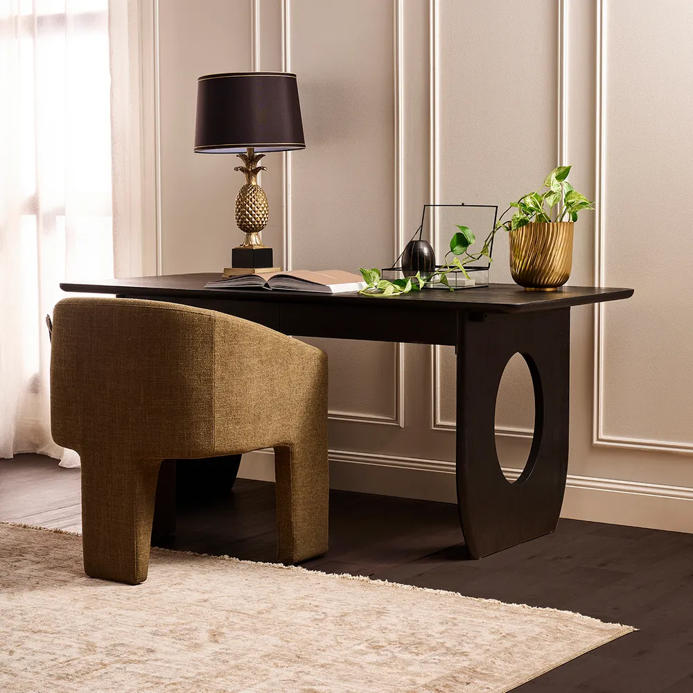 Harcourt Oak Desk - Black