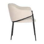Hawthorne Black Dining Chair with Arms - Natural Linen