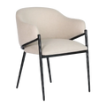 Hawthorne Black Dining Chair with Arms - Natural Linen