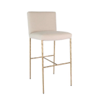 Hawthorne Brass Bar Stool with Back - Natural Linen