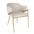 Hawthorne Brass Dining Chair with Arms - Natural Linen