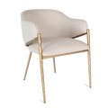 Heston Brass Dining Chair with Arms - Natural Linen