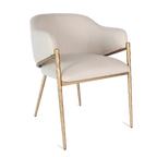 Heston Brass Dining Chair with Arms - Natural Linen