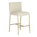Hawthorne Brass Counter Stool with Back - Natural Linen