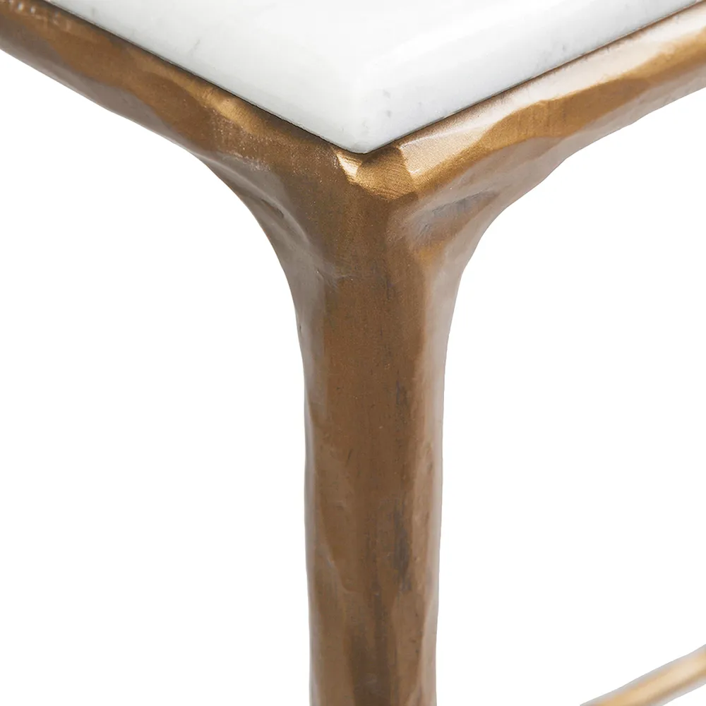 Hawthorne Marble Console Table - Medium Brass