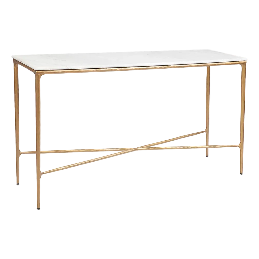 Hawthorne Marble Console Table - Medium Brass