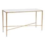Hawthorne Marble Console Table - Medium Brass