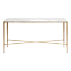 Heston Marble Console Table - Medium Brass