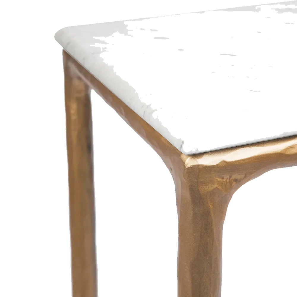 Heston Marble Console Table - Small Brass
