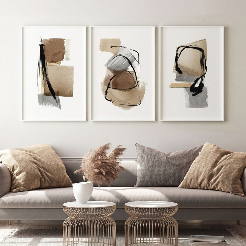 Earth Abstract Canvas Print Set of 3