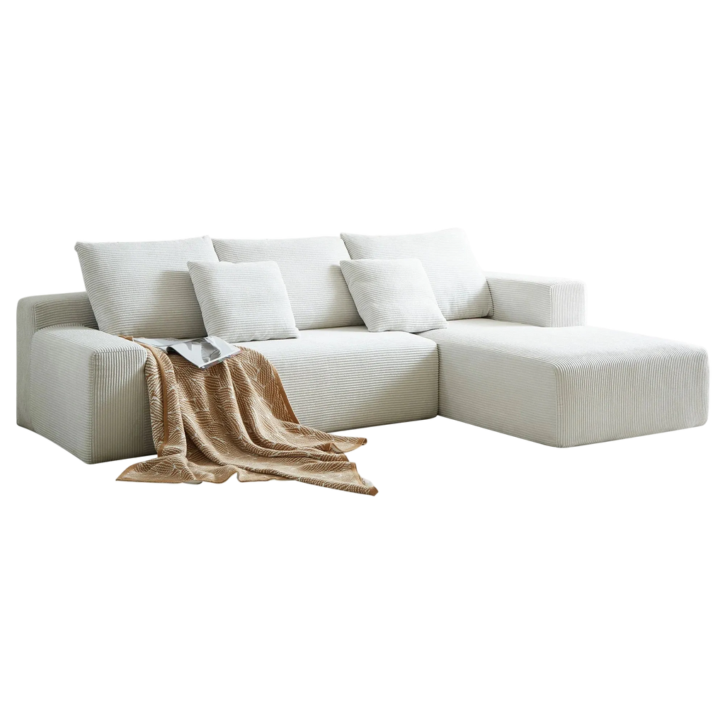 Nubo Corduroy Fabric Compressed Modular Corner Sofa, 3.5 Seater with RHF Chaise