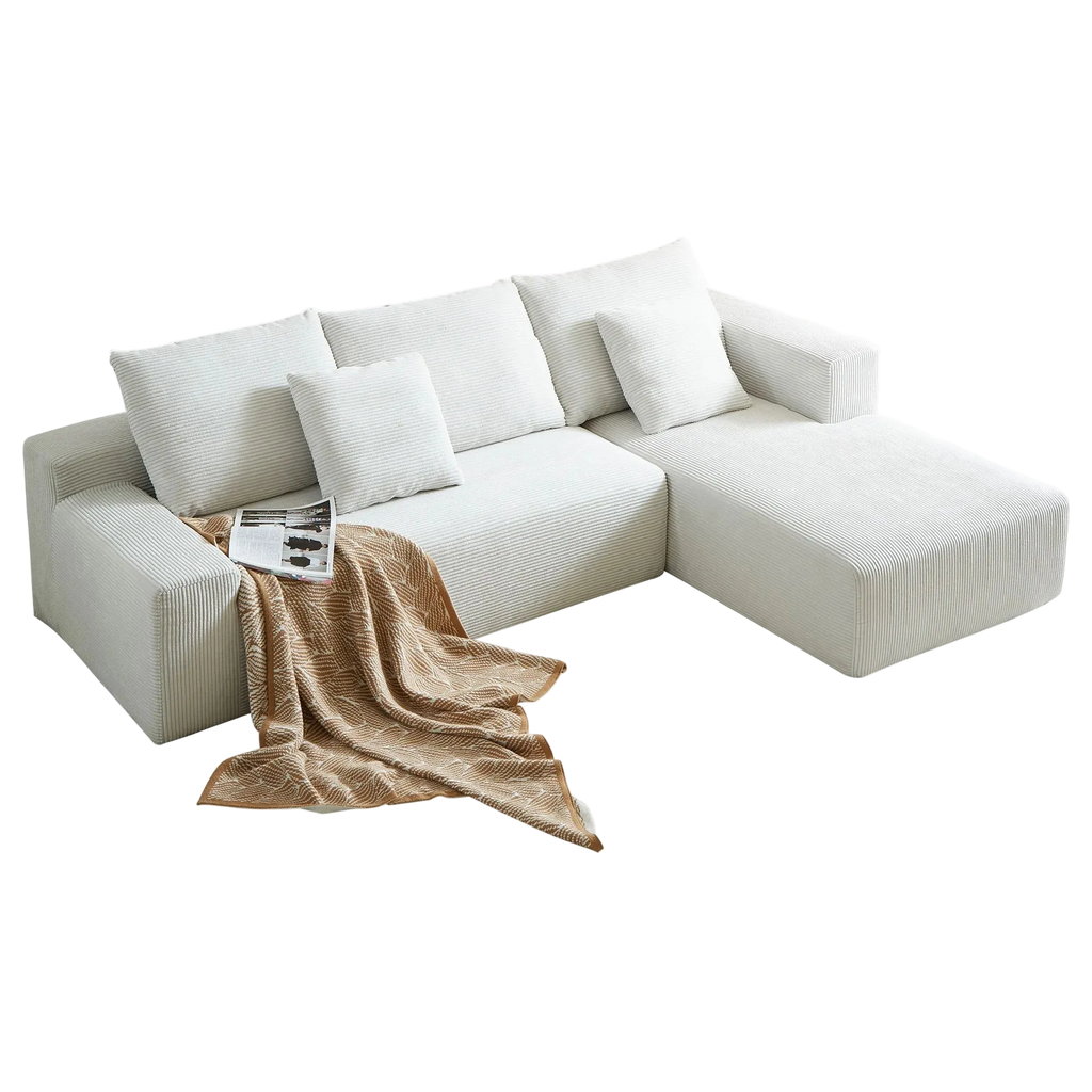 Nubo Corduroy Fabric Compressed Modular Corner Sofa, 3.5 Seater with RHF Chaise